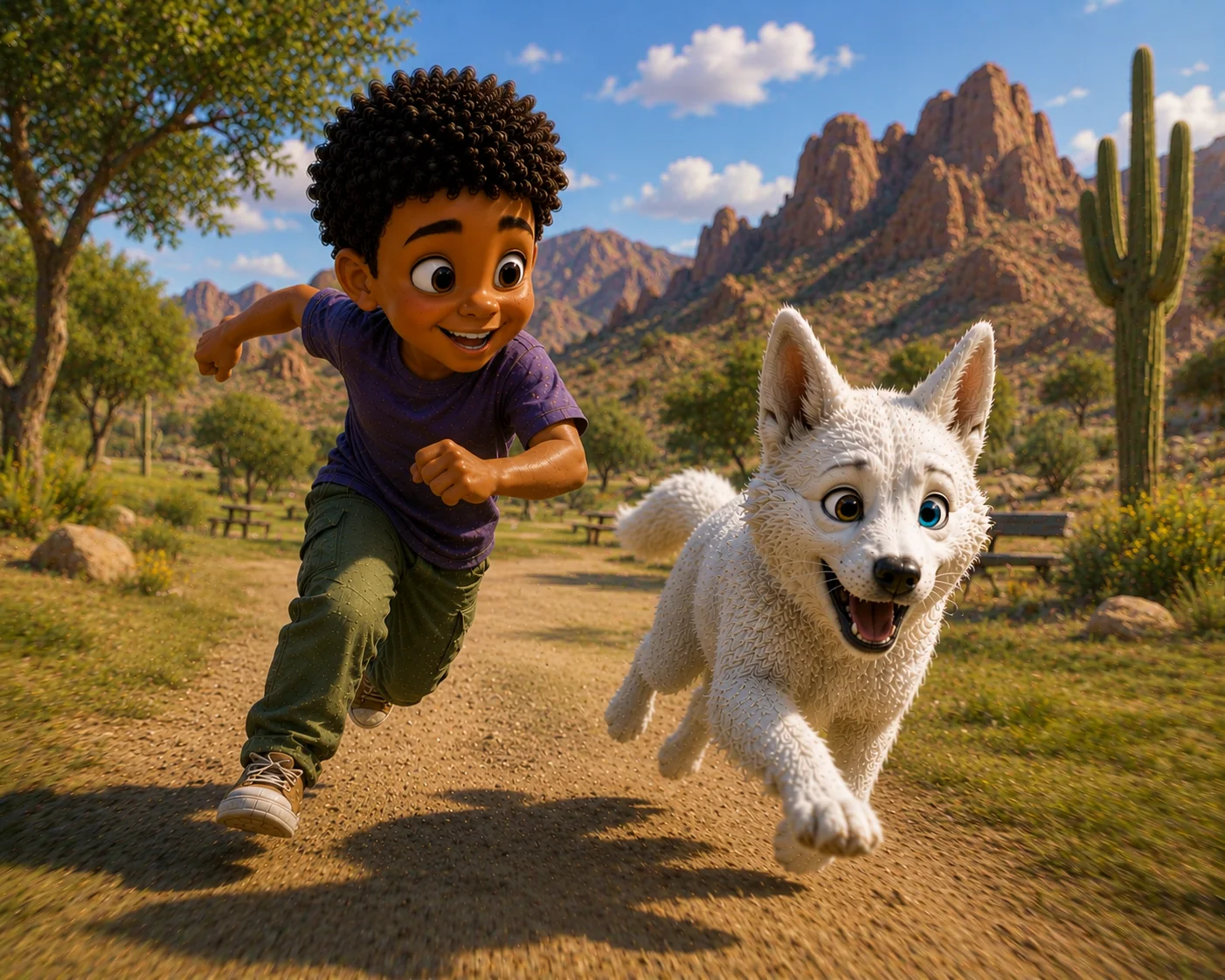 Tuani and Ghost raced on the trail